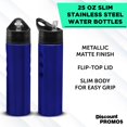 thumbnail image 3 of Slim Stainless Steel Water Bottles 25 oz, 6 pack, Reusable Gym Sports Bulk Pack, Blue, 3 of 5