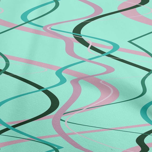 oneOone Viscose Chiffon Aquamarine Green Fabric Geometric Sewing Material Print Fabric By The Yard 42 Inch Wide-FV