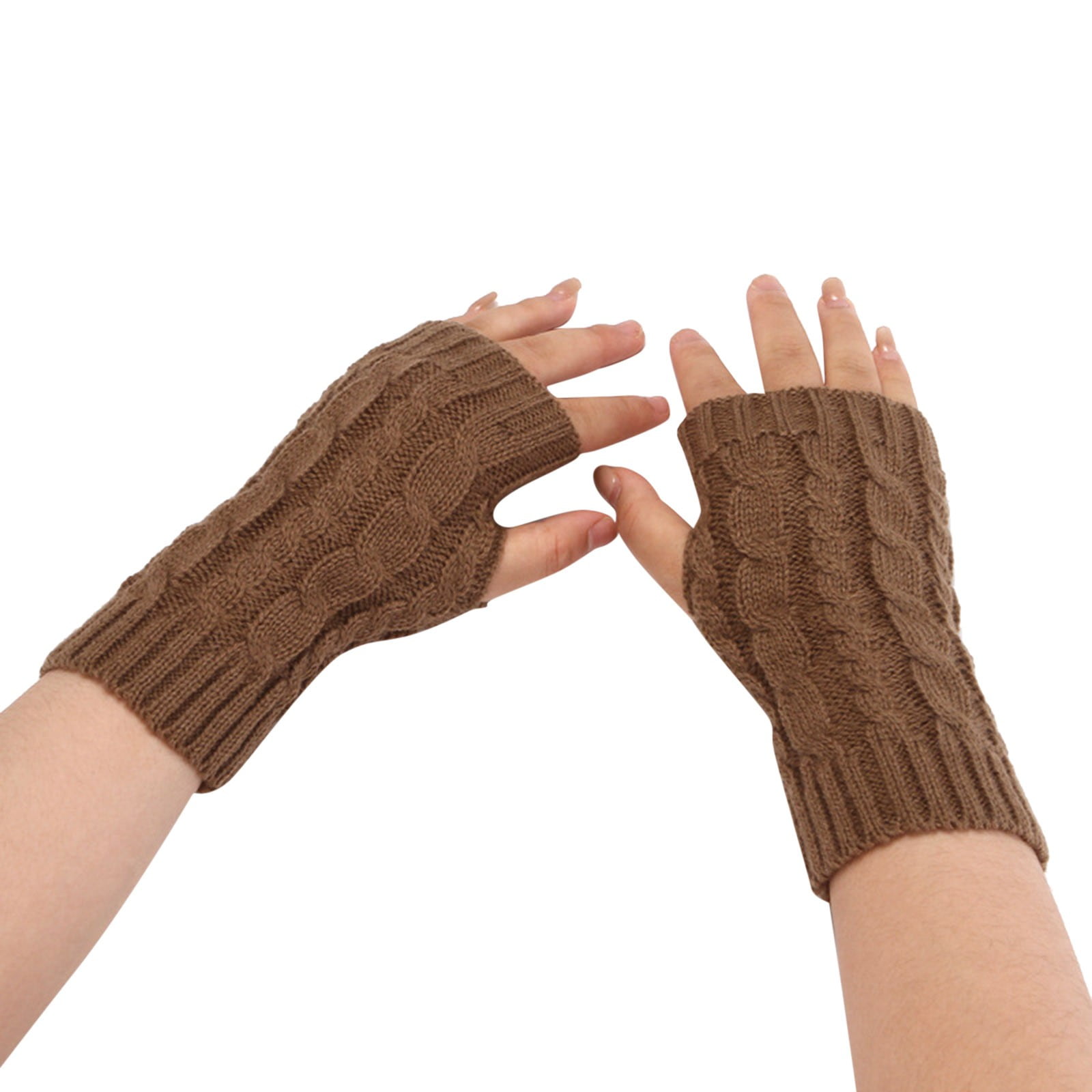 Pinstripes Stripes Fingerless Gloves With Thumb Hole Unisex Warm Gloves