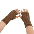 thumbnail image 2 of GZWYHT Gloves for Cold Weather,Winter Gloves Women Fashion Knitted Plush Twist Windproof Warm Thickened Fingered Plus Gloves Fingerless Gloves,Work Gloves,Gloves for Women Khaki, 2 of 3