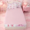 thumbnail image 4 of meiyoeat Modern Geometric Plaid Zipper Full Size Comforter Sets with Fitted Sheet and 2 Pillowcases For Kids,Pink Coquette Bow Initial Letter H Zipper Bedding Set,Pink Reversible,4 Pieces, 4 of 7