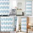 thumbnail image 6 of Sky Blue and White Stripes Fabric Shower Curtain Sea Wave Washable Shower Curtains for Bathroom, Waterproof Bath Curtain with Hooks Home Decor 36x72in, 6 of 8
