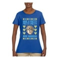 thumbnail image 2 of Wild Bobby, Have a Pretty Pretty Pretty Good Hanukkah Curb Larry, Hanukkah, Women Graphic Tee, Royal, X-Large, 2 of 4
