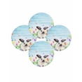 thumbnail image 7 of 15 Inch Round Placemats Set of 4, Spring Easter Non Slip Heat Insulation PP Table Mats, Blue Botanical Tulip Rabbit Butterfly Washable Place Mats for Kitchen Dining Party Table Decor, 7 of 7