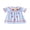 Blue, variant on Yuemengxuan Toddler Girl Back to School Dress Letter Apple Short Sleeve Round Neck Striped Dress