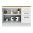 thumbnail image 4 of Madesa Hazel Kitchen Armoire de Base de Buffet de Rangement avec Pieds Réglables Portes en Dalle de Bois d'Ingénierie de 47 Pouces Fini Peint Montage au Sol Base Amovible - Blanc, 4 of 7