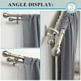 thumbnail image 3 of Mayrhyme Brushed Nickel Double Curtain Rods 36-72 Inch,1‘‘Front and 5/8‘‘Back Double Drapery Rod with Small Round Ball and Aluminum Brackets, Adjustable Dual Window Rod for Sheer/Blackout Curtains, 3 of 7