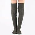 thumbnail image 2 of LckLvx Women's Cable Knit Over The Knee Socks Warm Thick Tall Thigh High Stockings Long Winter Leg Warmers, 2 of 5