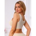 thumbnail image 3 of INSPIRE CHIC Women's Plunge Lace Wireless Push Up Pullover Bra Full Coverage Anti-Sagging Wide Strap Everyday Bras 5XL Beige, 3 of 4