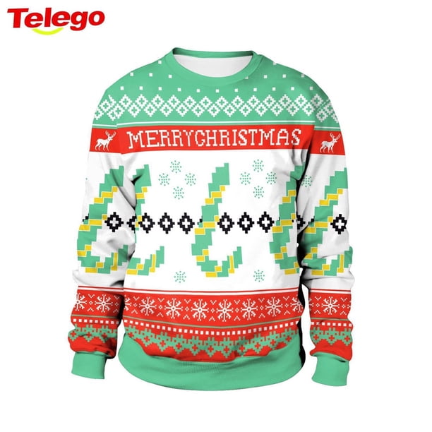 Ropa De Navidad Mujer casual Suelto top Europeo Y Americano 2022 Nuevo Día Manga Larga Cuello Redondo Christm