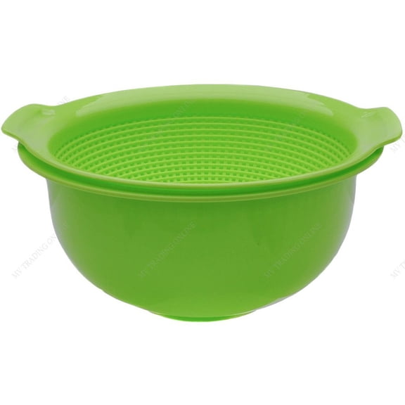 M.V. Trading K810GN 2-in-1 Washing Vegetables Basin with Stainer Basket, 12½-Inches, 6-Quarts