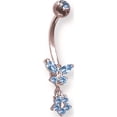 thumbnail image 1 of Stainless Steel Sgss Curv Bb W Charm & Petite Gem Dangle 14G (1.6mm) 13/32 (11mm) Long Made In China bcvgpd107-bl, 1 of 4