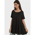 thumbnail image 3 of Women's Plus Size Short Sleeve Tunic Top - Casual Loose Fit Flare Swing T-Shirt, Basic Comfort, 3 of 6