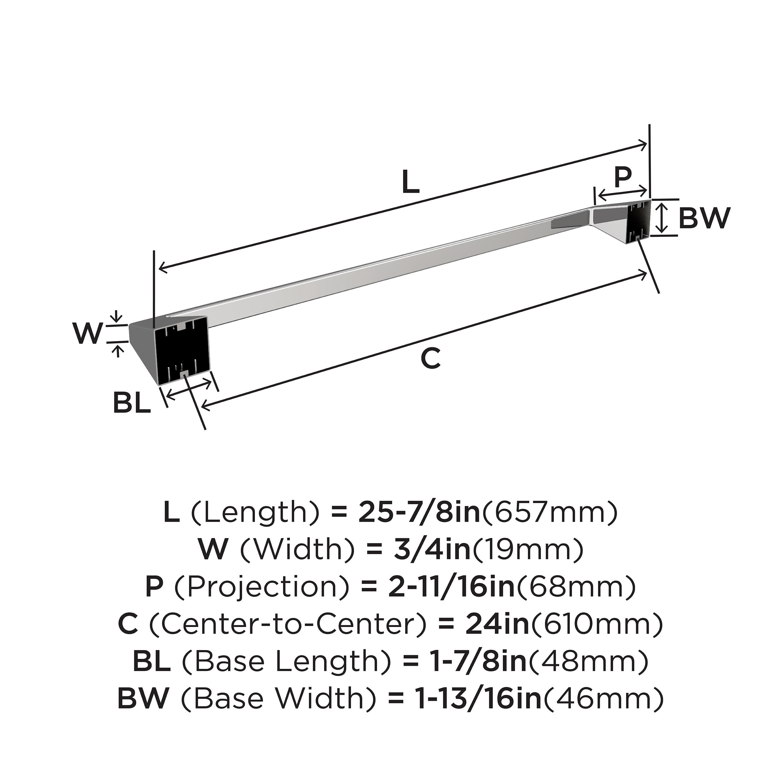 Amerock Blackrock Chrome 24 inch (610mm) Towel Bar