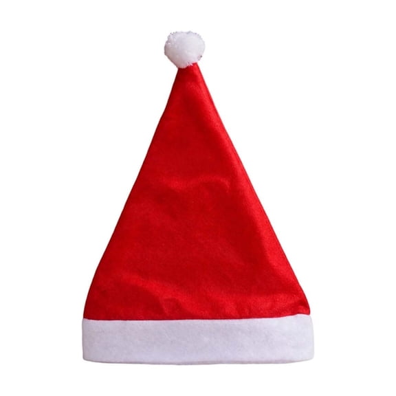 Traditional Red White Christmas Santa Hat Adult Xmas Holiday Costume Party Plush Cap Accessories