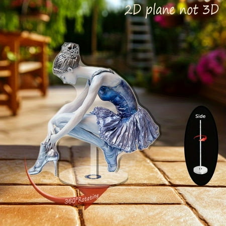 [2D flat] 1PC Rotating acrylic figure of a graceful ballerina tying her shoes ideal for display on a desk shelf or as a thoughtful gift for appreciation