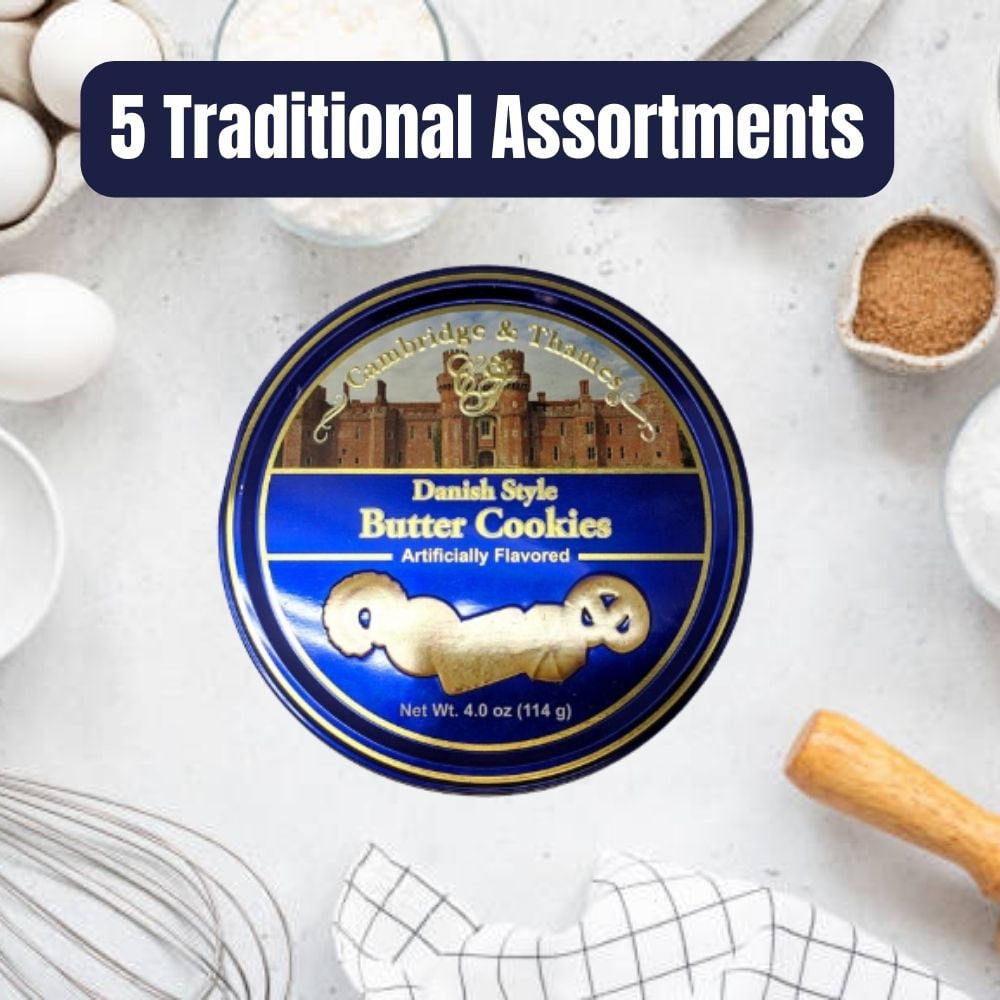Cambridge & Thames Danish Butter Cookies – 6 Pack Bulk Value | Classic Assorted Biscuit Tins | Rich Creamy Butter Taste | Perfect for Parties, Gifting, Offices & Holidays