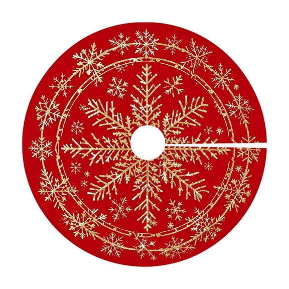 Hvmvliv Christmas Tree Skirt 47 inch Xmas Tree Red Circular Polyester Xmas Base Cover For Home Party Decoration Supplies Red