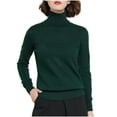 thumbnail image 2 of Stamzod Winter Women's Sweaters Solid Color Turtleneck Long Sleeve Pullover Sweater Classic Casual Oversized Sweaters for Women Green S, 2 of 3