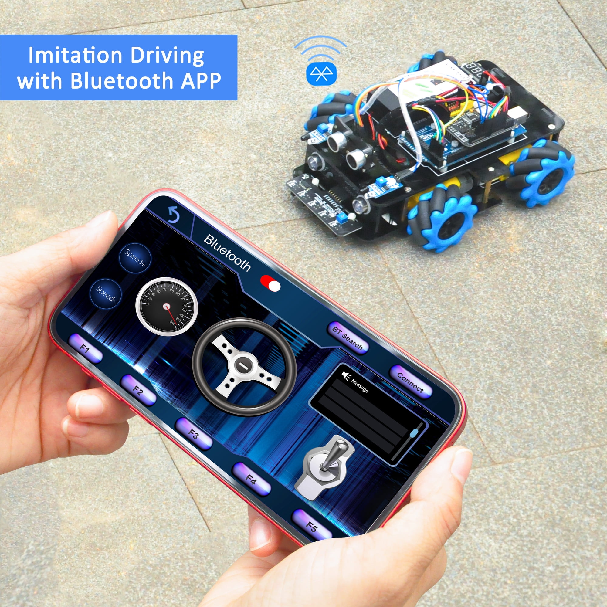 OSOYOO Omni Directional Mecanum Wheels Robot Car Kit for Arduino Mega2560 STEM
