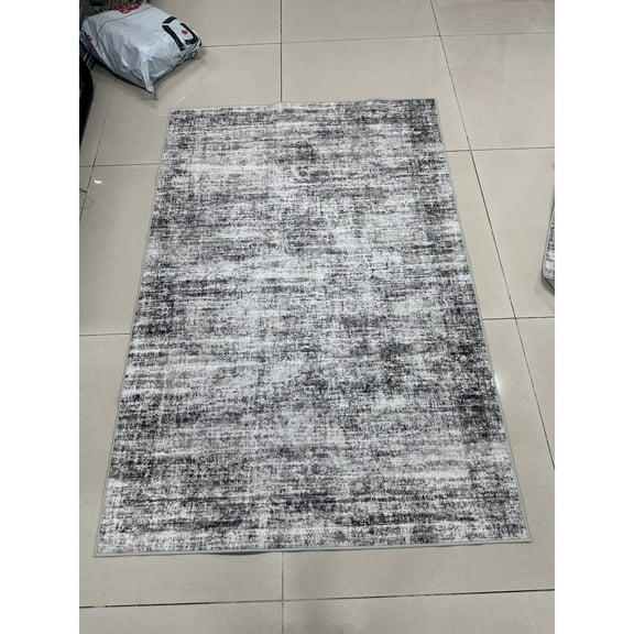 Yesfashion Carpets Area Rugs Washable Velvet (1150Gsm) Pearl Velvet Cotton Tpr Washed Folding Backing Carpet Xxy-Persia-Wonderland Bridge grey 8*10ft