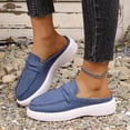 thumbnail image 5 of KIJBLAE Women's Solid Closed Toe Mule Flats, Slip On Trendy Comfortable Bohemian Casual Summer Shoes Blue 40, 5 of 9