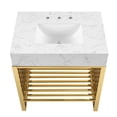 thumbnail image 5 of Modway Gridiron 30" Stainless Steel Bathroom Vanity in White/Gold, 5 of 8