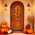 thumbnail image 5 of Fall Wreath Door Wreath Fall Swag for Thanksgiving Seasonal Wreath for Front Door 23.6" Length Swag with Maple, Pine and Orange Sunflower, 5 of 7