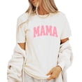 thumbnail image 2 of Trendy Checkered Mama Shirt for Women Cute Orange and Pink Mom Tee Natural Shirt Adult 2XL, 2 of 4