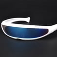 thumbnail image 2 of Gafas de sol futuristas para hombre, lentes con espejo, lentes láser UV400, lente estrecha para disfraz qiuyongming unisex, 2 of 2
