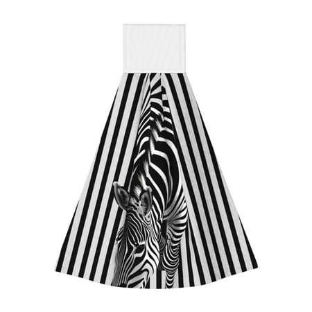 

Ocsxa Optical Zebra Illusion for Hand Towels Hand Wipes with Velcro Soft and Fast Absorbent Hanging Towels Reusable Cleaning Cloth for Kitchen/Bathroom/Laundryroom 14x18In