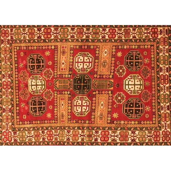 Ahgly Company Indoor Rectangle Persian Orange Traditional Area Rugs, 5' x 8'