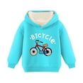 thumbnail image 2 of Bnwani Girls Sweatshirt Fashion Long Sleeve Fleece Lamb Velvet Casual Print Blue Size 5t, 2 of 4