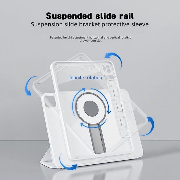Adecuado para Apple iPad 10, funda protectora para tableta Pro12.9, soporte plegable anticaída, riel deslizante de suspensión magnética de 9 pulgadas