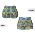 thumbnail image 5 of Lsque Construction Machinery Pattern High Waisted Biker Shorts for Women-Tummy Control Fitness Athletic Workout Running Yoga Gym Shorts,Moisture-Wicking-Large, 5 of 9