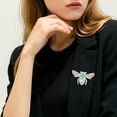 thumbnail image 3 of Eosunjian Lady Brooch Bee Shape Rhinestone Decor Anti-slip Shoulder Bag Suit Coat Collar Hat Scarf Decoration Clothes Pin Party Prom Bride Wedding Garment Jewelry Blue, 3 of 13