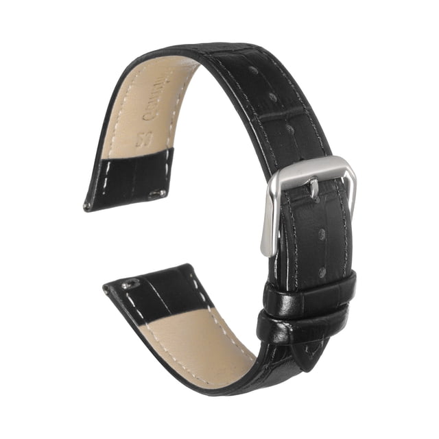 Uxcell Quick Release Leather Watch Band 23mm Embossed Pattern Leather Watch Strap Replacement for Men Women, Black