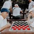 thumbnail image 5 of 3 in 1 Giant Checkers & Mega Tic Tac Toe with Reversible Mat – Jumbo Classic Board Games for Family Fun, Indoor/Outdoor Activity, 5 of 7