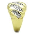 thumbnail image 4 of Two-Tone IP Gold (Ion Plating) Stainless Steel Ring with Top Grade Crystal in Clear for Women Clear Stone Color Style TK1559 Size 8, 4 of 4
