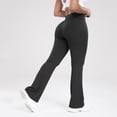 thumbnail image 6 of Resivox Women's High Waisted Cross Waist Yoga Pants - Fashionable Design with Flared Legs, Stretchy Fabric for Outdoor Sports & Casual Wear, Slim-Fit Black M, 6 of 6