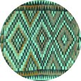 thumbnail image 1 of Ahgly Company Machine Washable Indoor Round Persian Turquoise Blue Traditional Area Rugs, 5' Round, 1 of 4