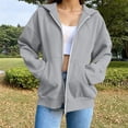 thumbnail image 7 of YanHoo Women's Fall Zip Up Hoodies Sweatshirts | Comfy Fleece Lined, Long Sleeve Pockets, Drawstring Hooded, Loose Fit, Fashion Y2K, Track Jackets, Spring Winter Clothing, 7 of 7
