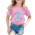 thumbnail image 1 of T-shirts pour Filles, Imprimé Graphique Océan Mignon, Manches Courtes, Hauts Amples, Rose 2-3 Ans, 1 of 3