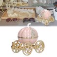 thumbnail image 4 of Jewelry Box,Jewelry Organizer White Golden Pumpkin Carriage Shape Rhinestone Storage Box for Jewelry Collection Table Decoration, 4 of 9