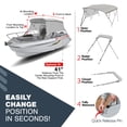 thumbnail image 4 of Knox B42-T42F-F4 67-72 in. Universal 4 Bow Bimini Tops for Boats with Detachable Sidewalls, Light Gray, 4 of 7
