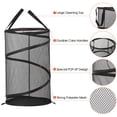 thumbnail image 6 of MADIKA Pop-up Collapsible Mesh Laundry Hamper 75L, Foldable Dirty Clothes Basket Black 24"H, 6 of 8