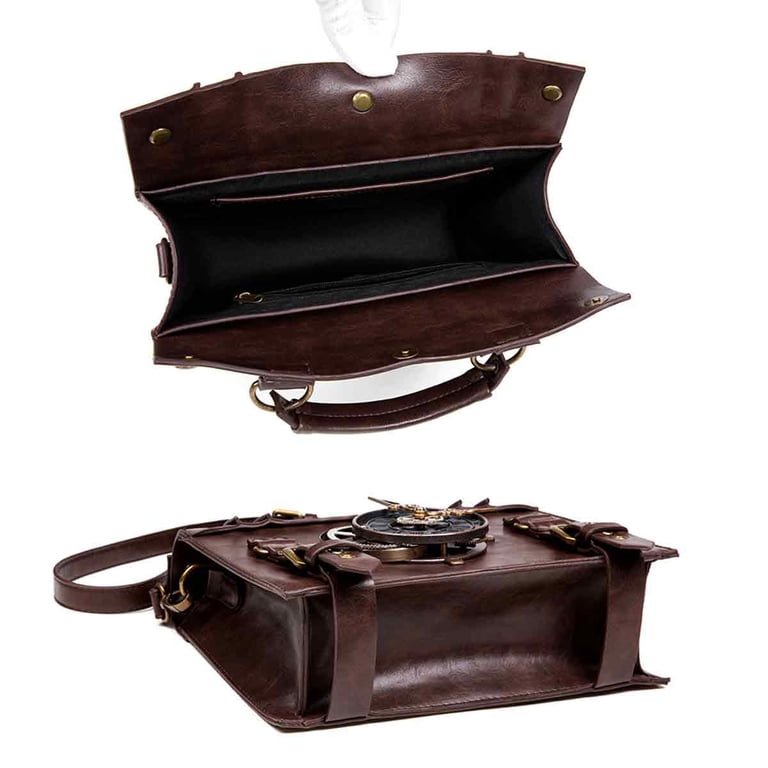 Vintage Steampunk Backpack Gothic Satchel Handmade Leather 