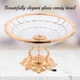 thumbnail image 5 of Matashi Home Decorative Dining Tabletop Showpiece Crystal Candy Centerpiece Decorative Bowl Plate Dish, Round Serving Platter with Rose Gold Plated Pedestal and Crystal Ball Base, 5 of 7