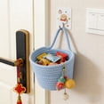 thumbnail image 7 of Fabric Wall Hanging Baskets,Cotton Rope Hanging Storage Basket, Multi-Purpose Woven Organizer, Woven Pouchs, Storage Organizers and Decoration Pocket Caddy Bins for Home Kitchen Door, 7 of 7