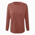 thumbnail image 5 of Towmus Women Long Sleeve T Shirts Crewneck Sweatshirts Fall Casual Tunic Tops Loose Fit Elastic Blouse for Women, 5 of 5